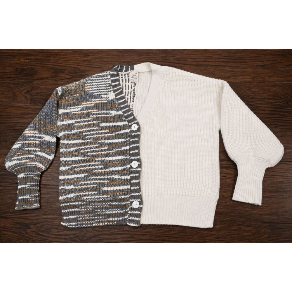 Cinq a Sept Striped V-Neck Sweater Womens Medium